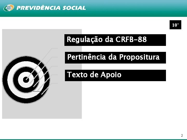 10’ Regulação da CRFB-88 Pertinência da Propositura Texto de Apoio 2 