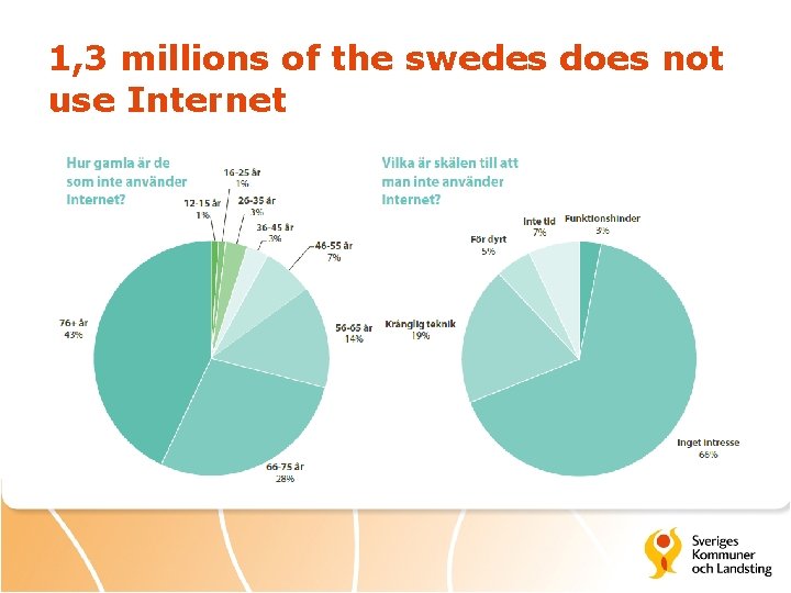 1, 3 millions of the swedes does not use Internet 