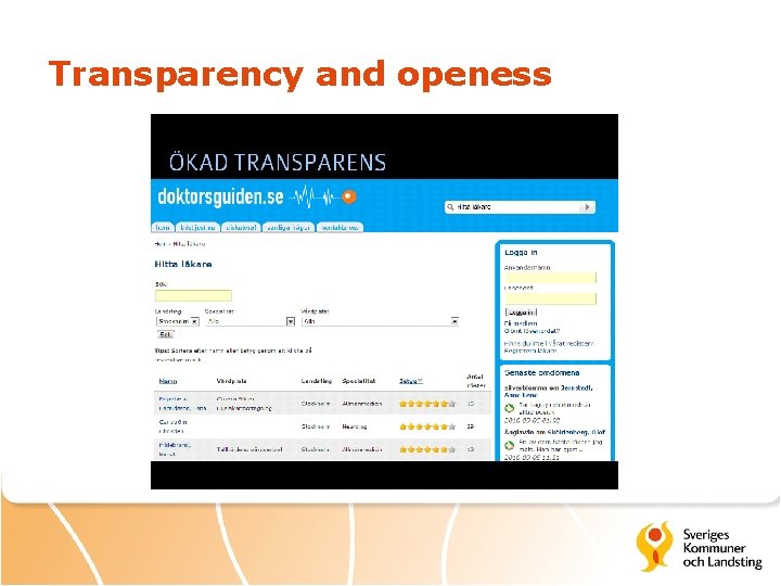 Transparency and openess 