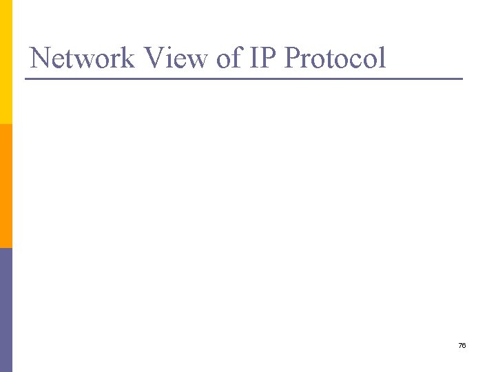 Network View of IP Protocol 76 