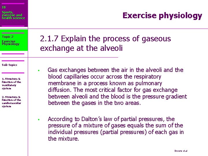 IB Sports, exercise and health science Exercise physiology 2. 1. 7 Explain the process