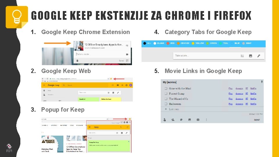 GOOGLE KEEP EKSTENZIJE ZA CHROME I FIREFOX 1. Google Keep Chrome Extension 4. Category