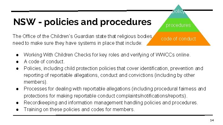 policy NSW - policies and procedures The Office of the Children’s Guardian state that