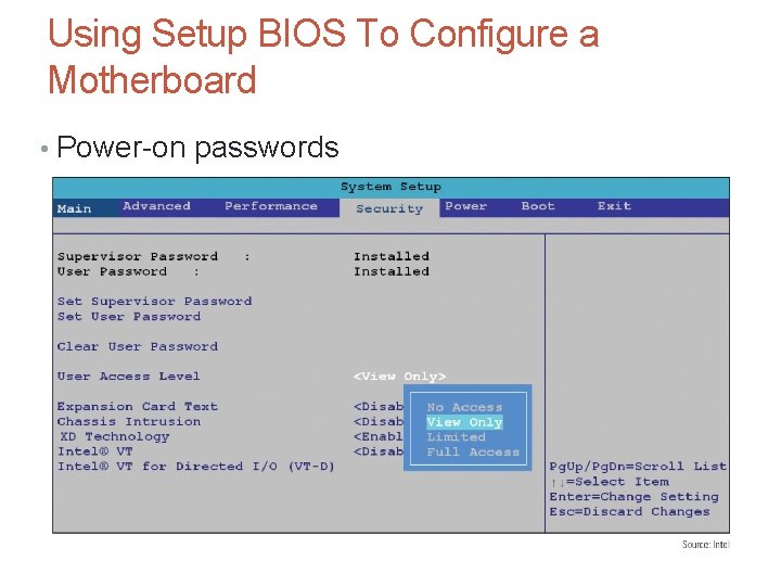 Using Setup BIOS To Configure a Motherboard • Power-on passwords 