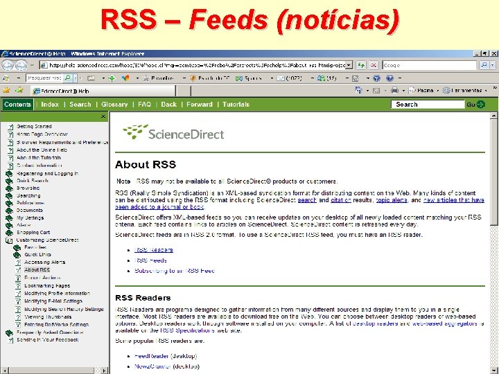 RSS – Feeds (notícias) 