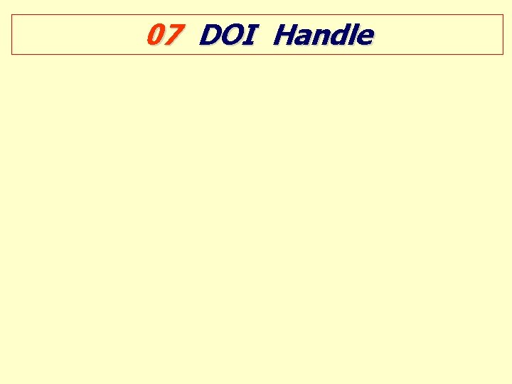 07 DOI Handle 