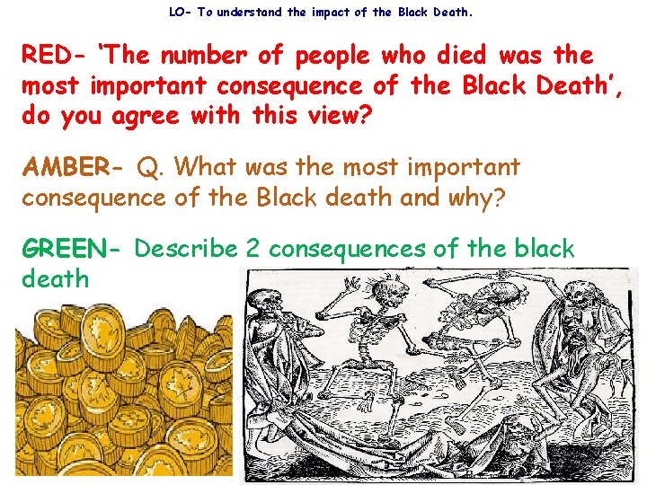 LO- To understand the impact of the Black Death. RED- ‘The number of people