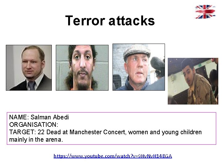 Terror attacks NAME: Salman Abedi ORGANISATION: TARGET: 22 Dead at Manchester Concert, women and