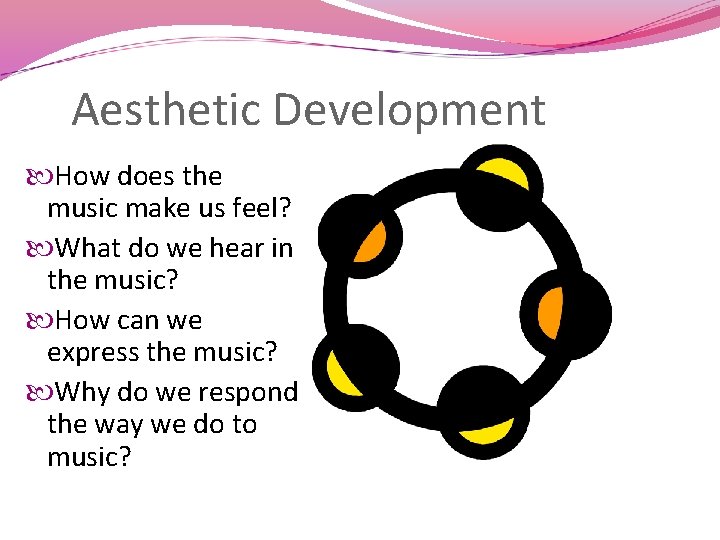 Aesthetic Development How does the music make us feel? What do we hear in