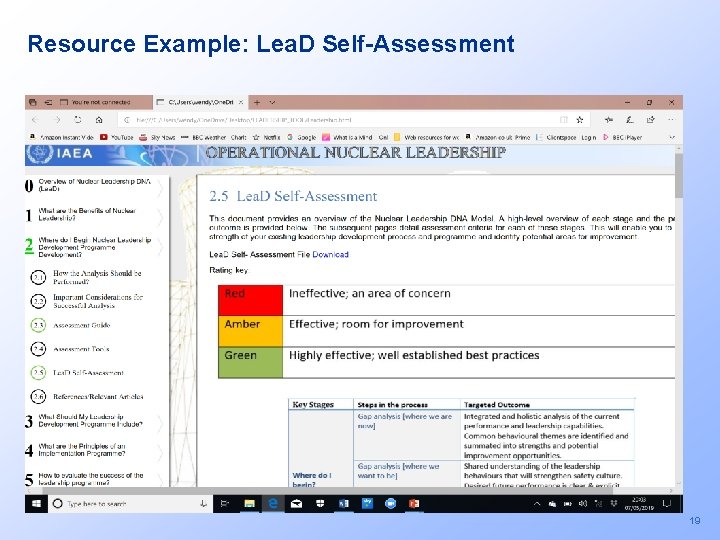 Resource Example: Lea. D Self-Assessment 19 