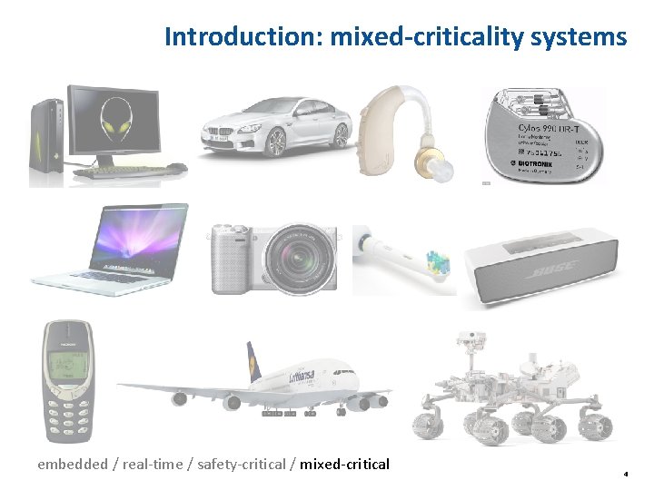 Introduction: mixed-criticality systems embedded / real-time / safety-critical / mixed-critical 4 Introduction: mixed-criticality systems embedded / real-time / safety-critical / mixed-critical 4
