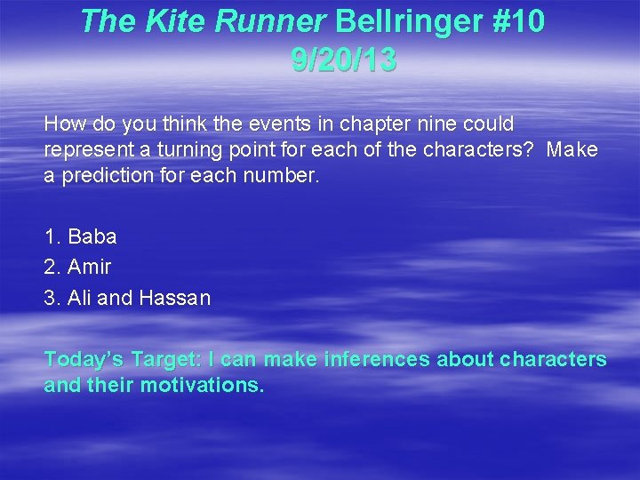 The Kite Runner Bellringer 1 9613 1 The