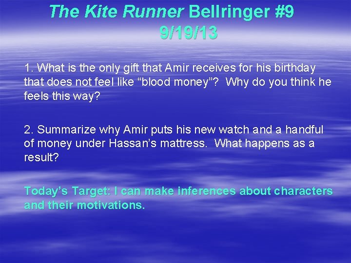 The Kite Runner Bellringer 1 9613 1 The