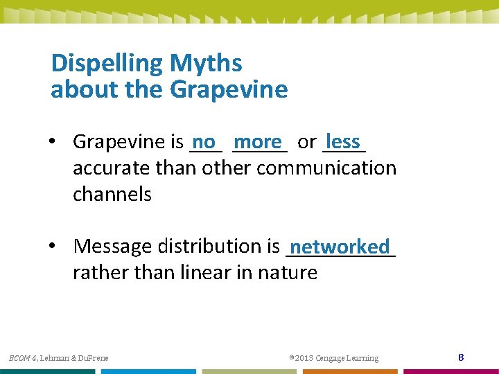 Dispelling Myths about the Grapevine • Grapevine is ___ no _____ more or ____