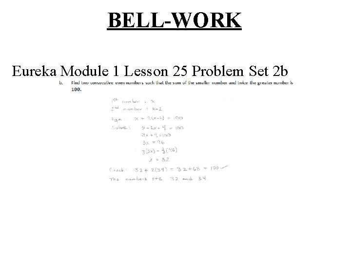 BELL-WORK Eureka Module 1 Lesson 25 Problem Set 2 b 