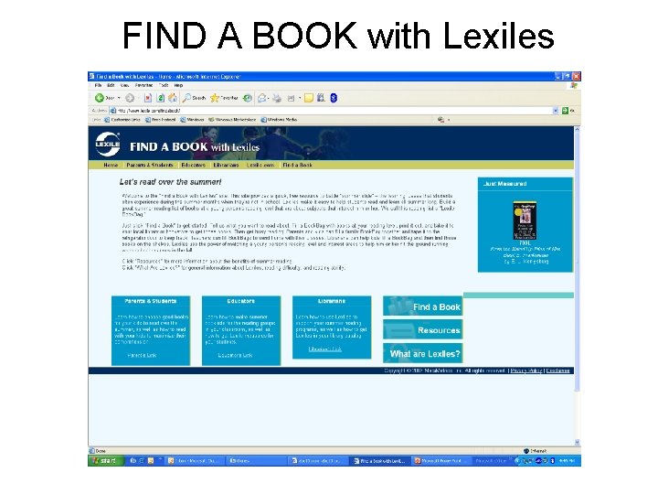 FIND A BOOK with Lexiles 