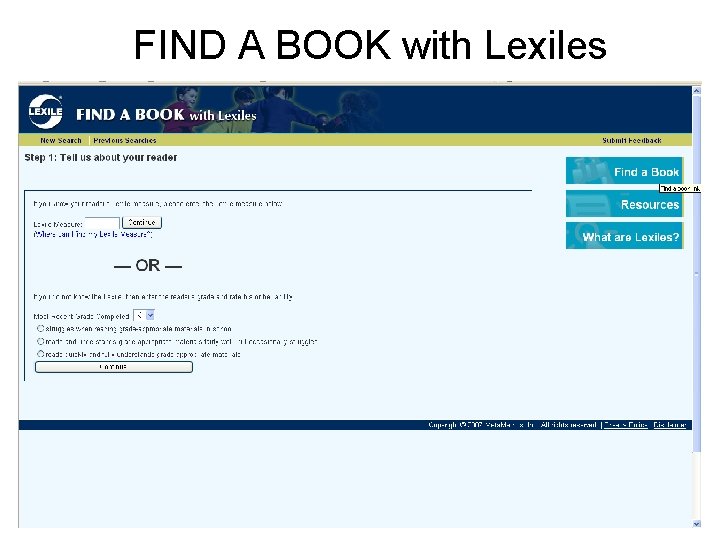 FIND A BOOK with Lexiles 