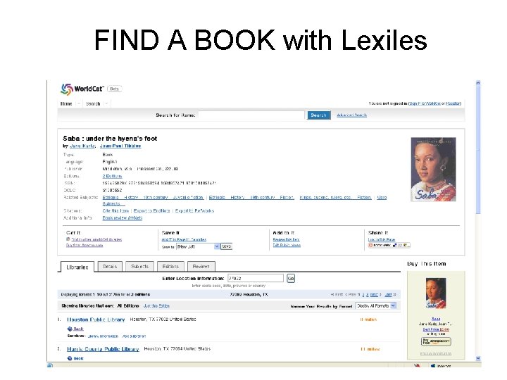 FIND A BOOK with Lexiles 