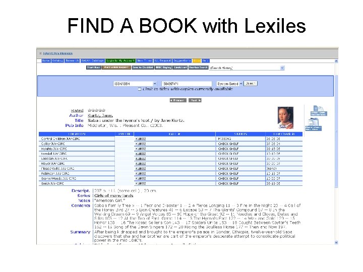 FIND A BOOK with Lexiles 