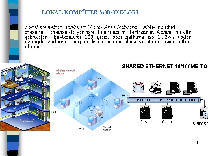  • LOKAL KOMPÜTER ŞƏBƏKƏLƏRI • Lokal kompüter şəbəkələri (Local Area Network, LAN)- məhdud