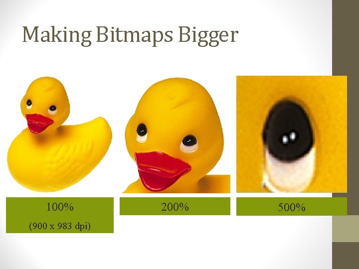 Making Bitmaps Bigger 100% (900 x 983 dpi) 200% 500% 