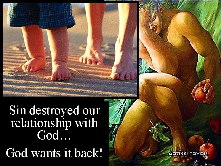 Sin destroyed our relationship with God… God wants it back! 