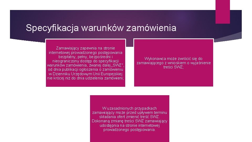 Specyfikacja warunków zamówienia Zamawiający zapewnia na stronie internetowej prowadzonego postępowania bezpłatny, pełny, bezpośredni i