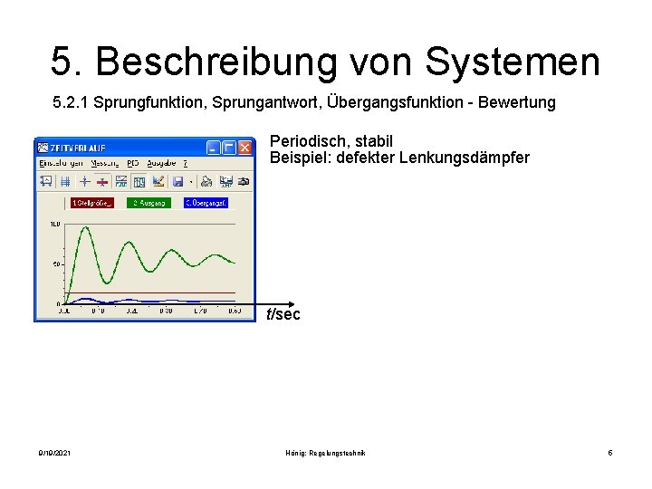 5. Beschreibung von Systemen 5. 2. 1 Sprungfunktion, Sprungantwort, Übergangsfunktion - Bewertung Periodisch, stabil