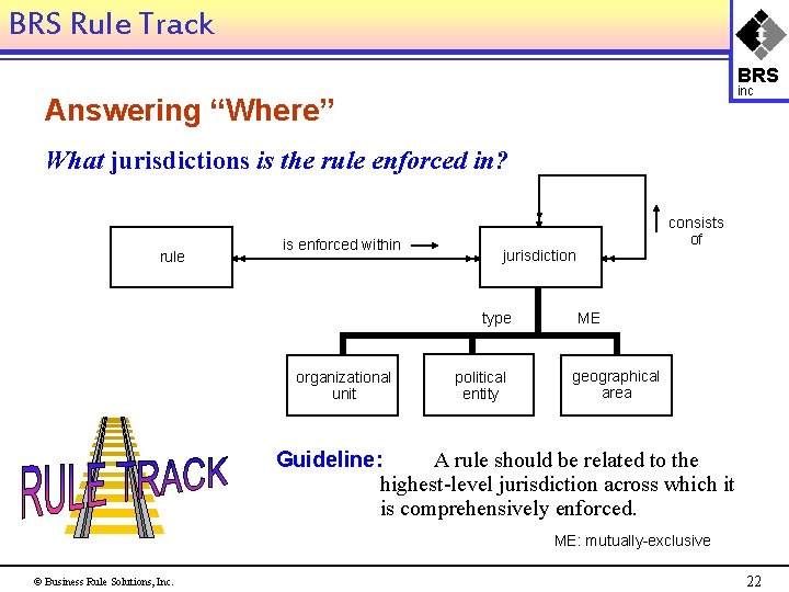 BRS Rule Track BRS inc Answering “Where” What jurisdictions is the rule enforced in?