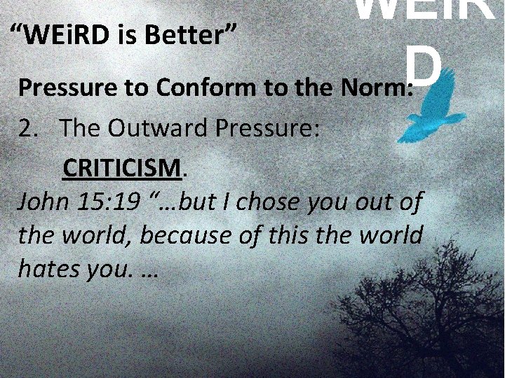WEi. R “WEi. RD is Better” D Pressure to Conform to the Norm: 2.