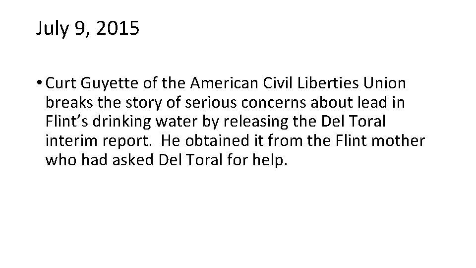 July 9, 2015 • Curt Guyette of the American Civil Liberties Union breaks the