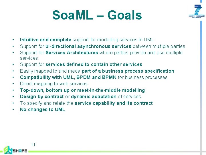 Soa. ML – Goals • • • Intuitive and complete support for modelling services