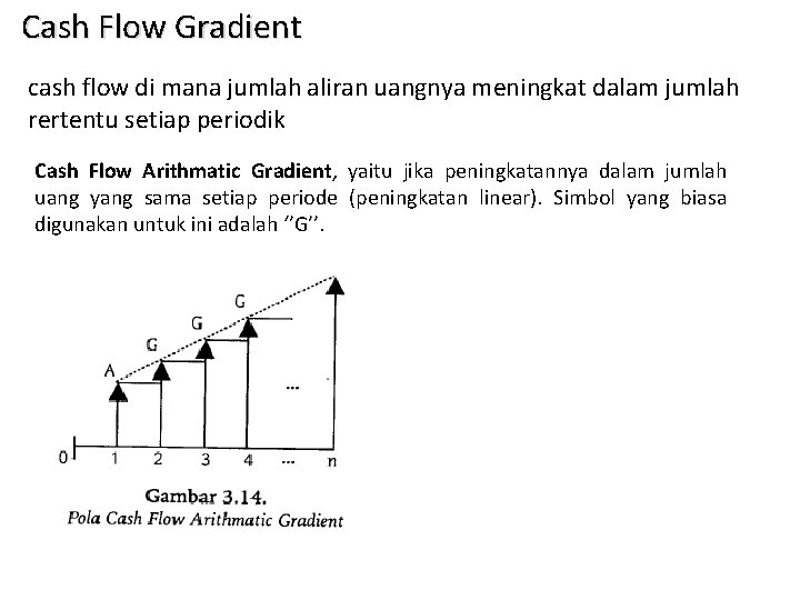 Cash Flow Gradient cash flow di mana jumlah aliran uangnya meningkat dalam jumlah rertentu