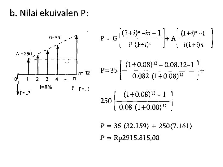 b. Nilai ekuivalen P: 