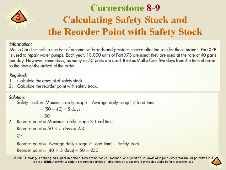 3 Cornerstone 8 -9 Calculating Safety Stock and the Reorder Point with Safety Stock