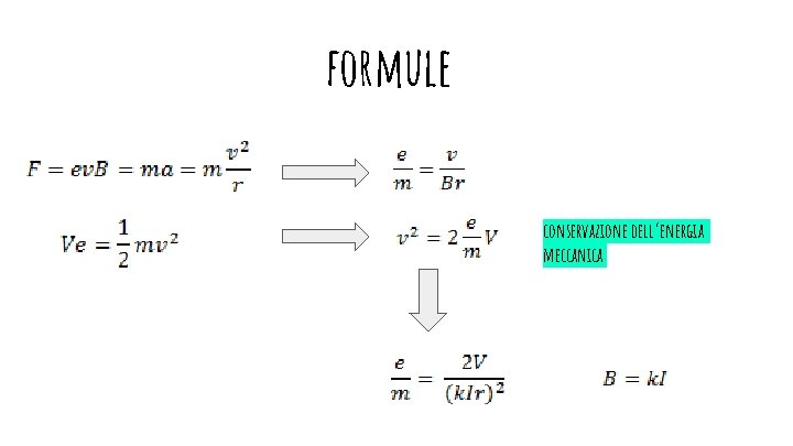 formule conservazione dell’energia meccanica 