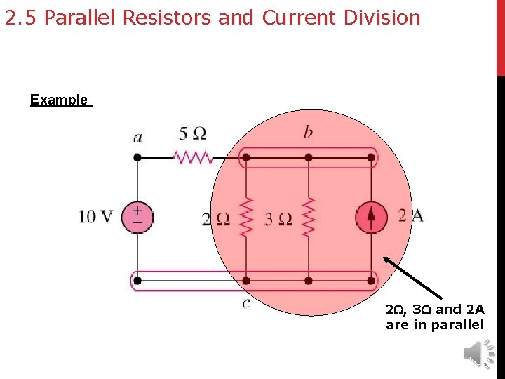 2. 5 Parallel Resistors and Current Division Example 2 W, 3 W and 2