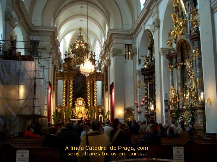 A linda Catedral de Praga, com seus altares todos em ouro. . . 