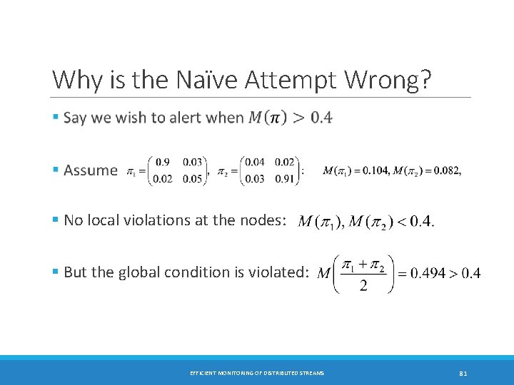 Why is the Naïve Attempt Wrong? § No local violations at the nodes: §