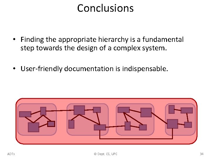 Conclusions • Finding the appropriate hierarchy is a fundamental step towards the design of