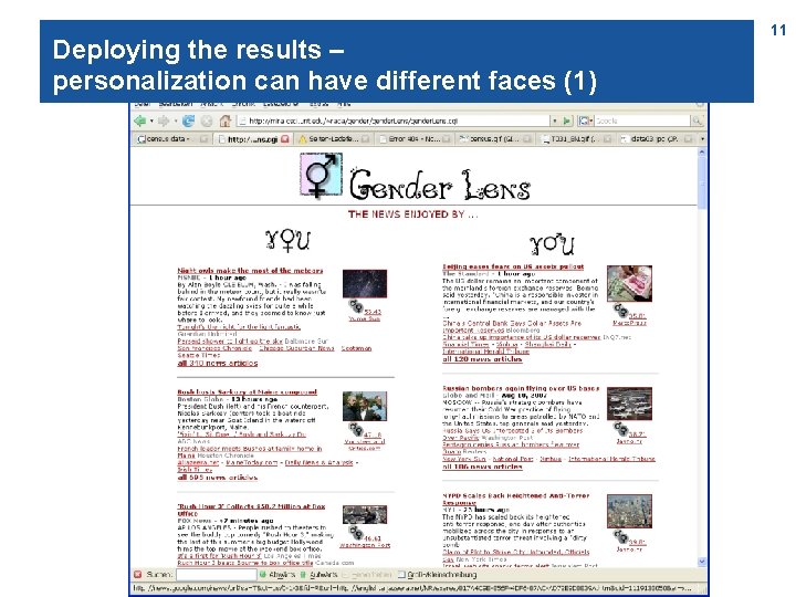 Deploying the results – personalization can have different faces (1) 11 