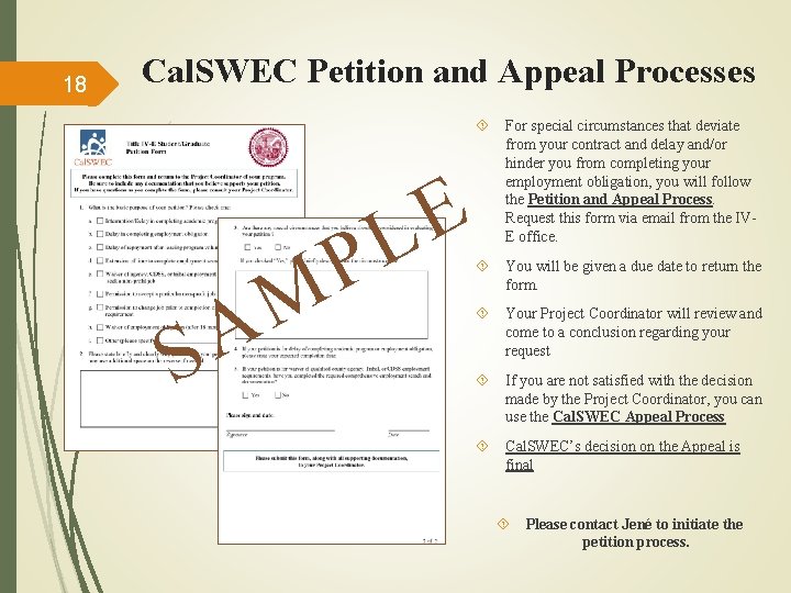 18 Cal. SWEC Petition and Appeal Processes A S P M E L For