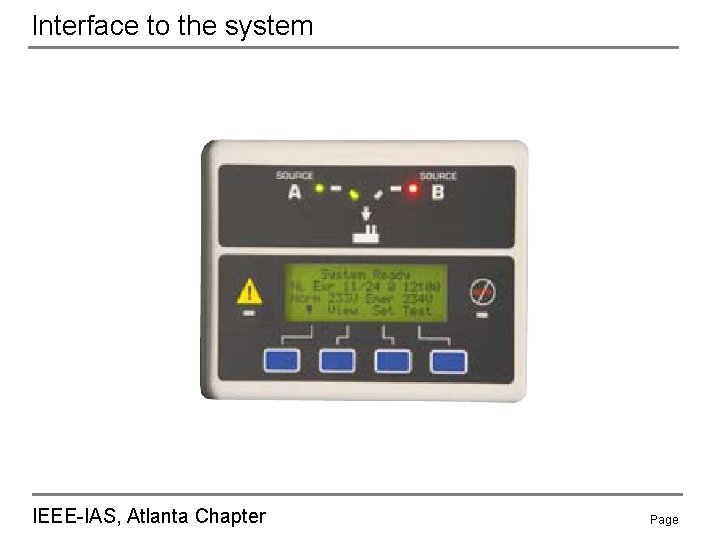 Interface to the system IEEE-IAS, Atlanta Chapter Page 