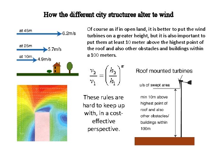 How the different city structures alter te wind Of course as if in open