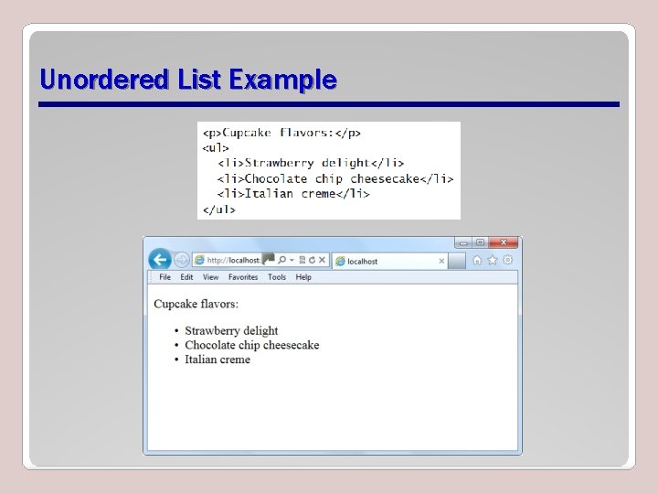 Unordered List Example 