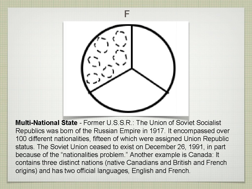 F Multi-National State - Former U. S. S. R. : The Union of Soviet
