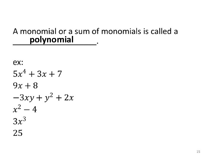 polynomial 15 