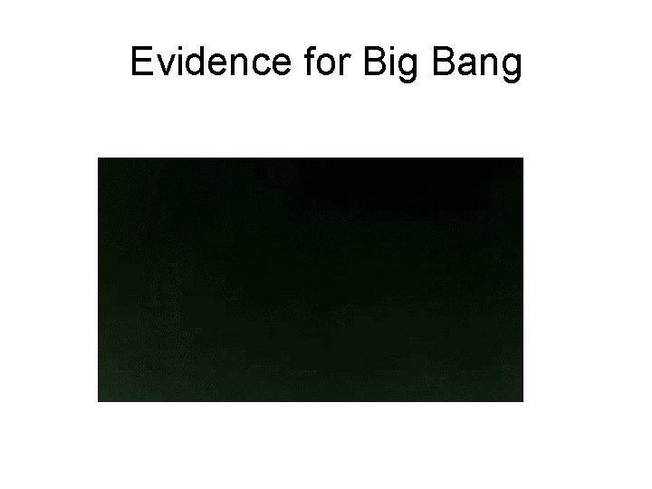 Evidence for Big Bang 