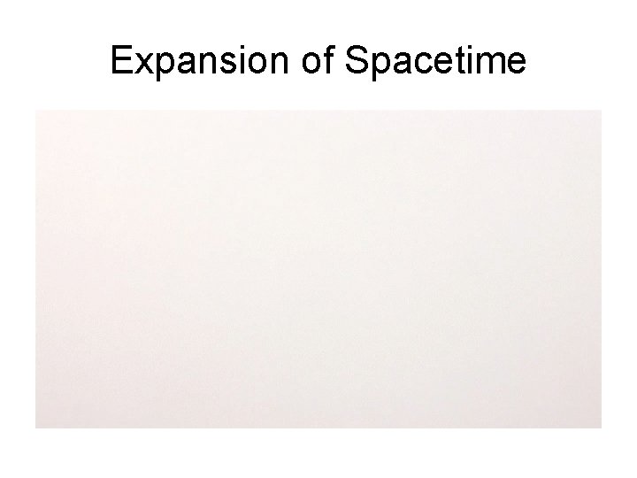 Expansion of Spacetime 