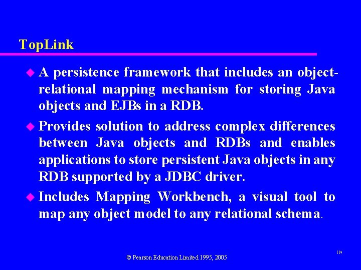 Top. Link u. A persistence framework that includes an objectrelational mapping mechanism for storing